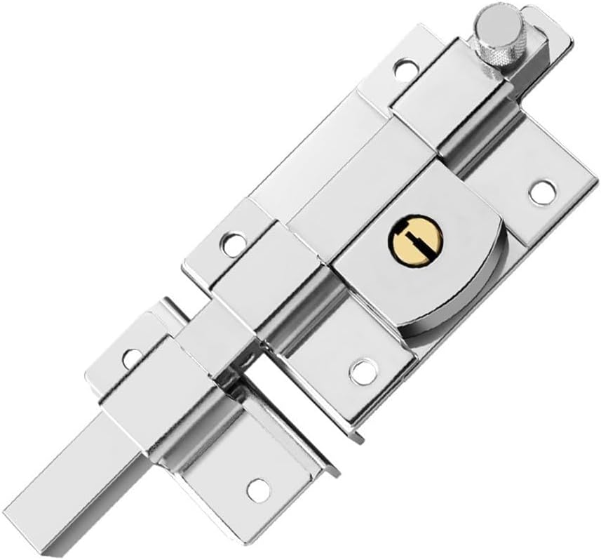 Old Style Exterior Door Lock Anti-Theft Fence Gate Lock Mechanical Latch with 2 Keys Iron Construction for Wooden Iron Doors Garden Security Hardware(Left)