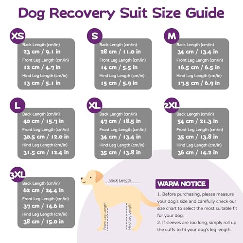 Image of BRKURLEG 4-Leg Dog Recovery Suit, Leg Wound Protector, Purple S | Soft Surgical Onesie Protects Leg Wounds, Elbow & Knee Cover, Warm Dog Legs, Cone Alternative, Allows Easy Potty Access