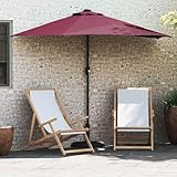 Tidyard Gartenparasol Bordeauxrot 294 x 150 x 224 cm Stoff Gartenschirm Marktschirm Sonnenschirmhülle für Garten Gastronomie Pool