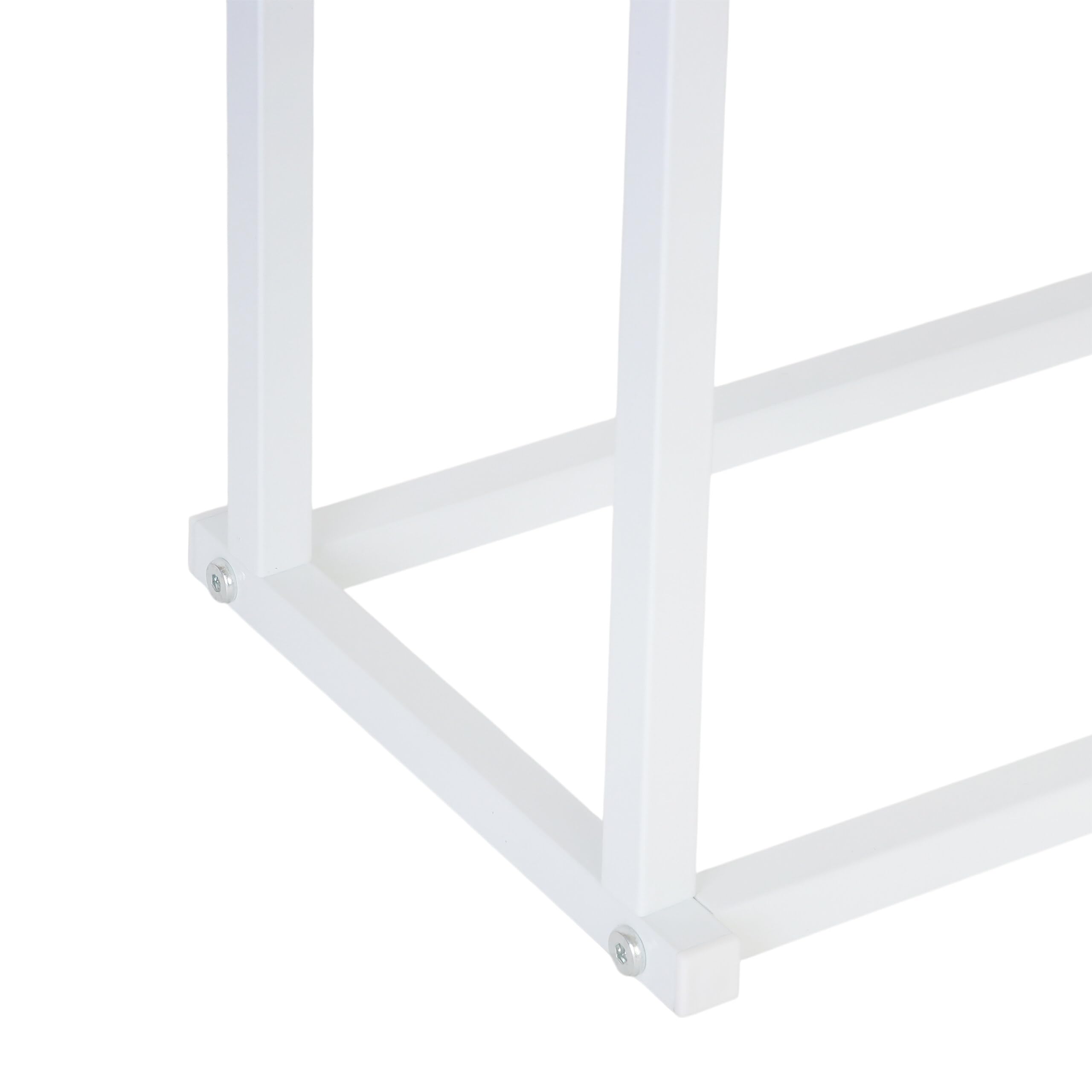 Toallero Relaxdays, HxBxT: 86 x 44 x 21 cm, Metal, bambú, 2 Barras, toallero de pie, Blanco/Natural