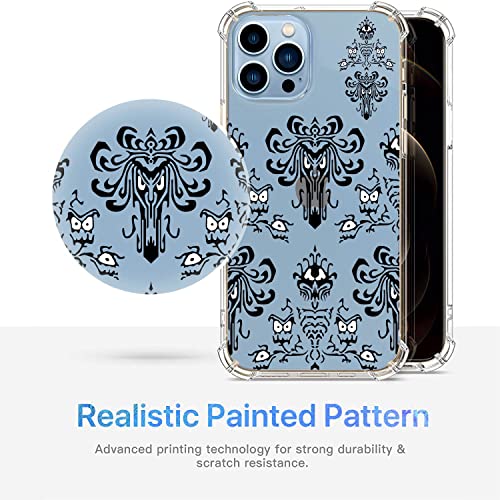 Case For Iphone 13 Pro Max 6.7 Inch 2021, Clear Shield Heavy Duty Anti-Yellow Anti-Scratch Shockproof Cover Compatible With Iphone Case 13 Pro Max, Haunted Mansion Pattern (Black) #TOP4