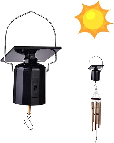 Miniatura 6 de Motor solar con gancho, motor giratorio de viento alimentado por energía solar, no requiere baterías, campanillas de viento ecológicas, adorno