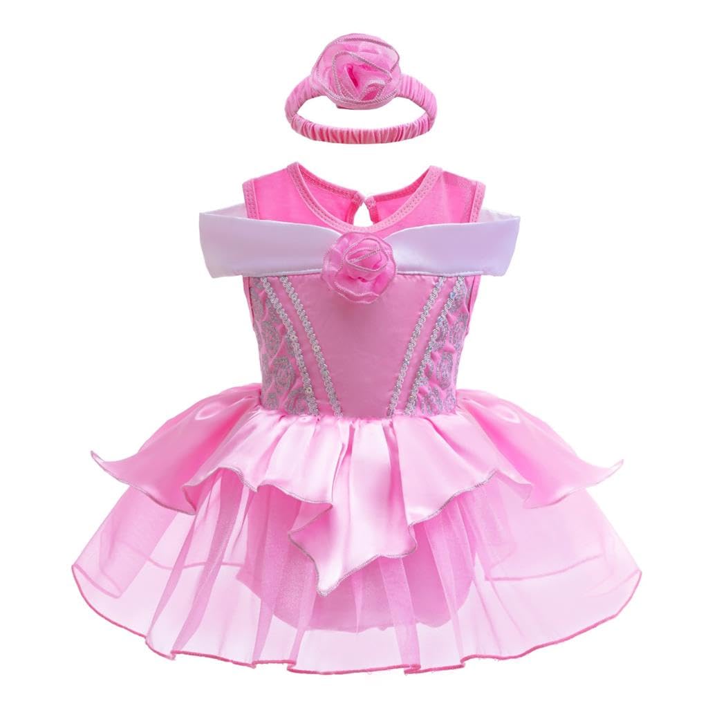 Lito Angels Baby Girls Princess Romper Costume Age 6-9 Months, Pink