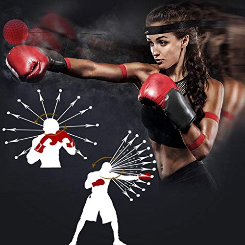 Equipamento de treinamento de reação de bola de reflexo de boxe com faixa de cabeça para boxe