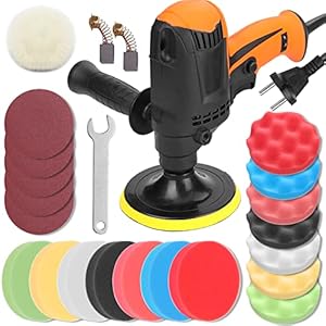 Vislone 980W auto polijstmachine, multifunctionele 6 snelheden verstelbare elektrische auto polijstmachine auto meubels polijstgereedschap