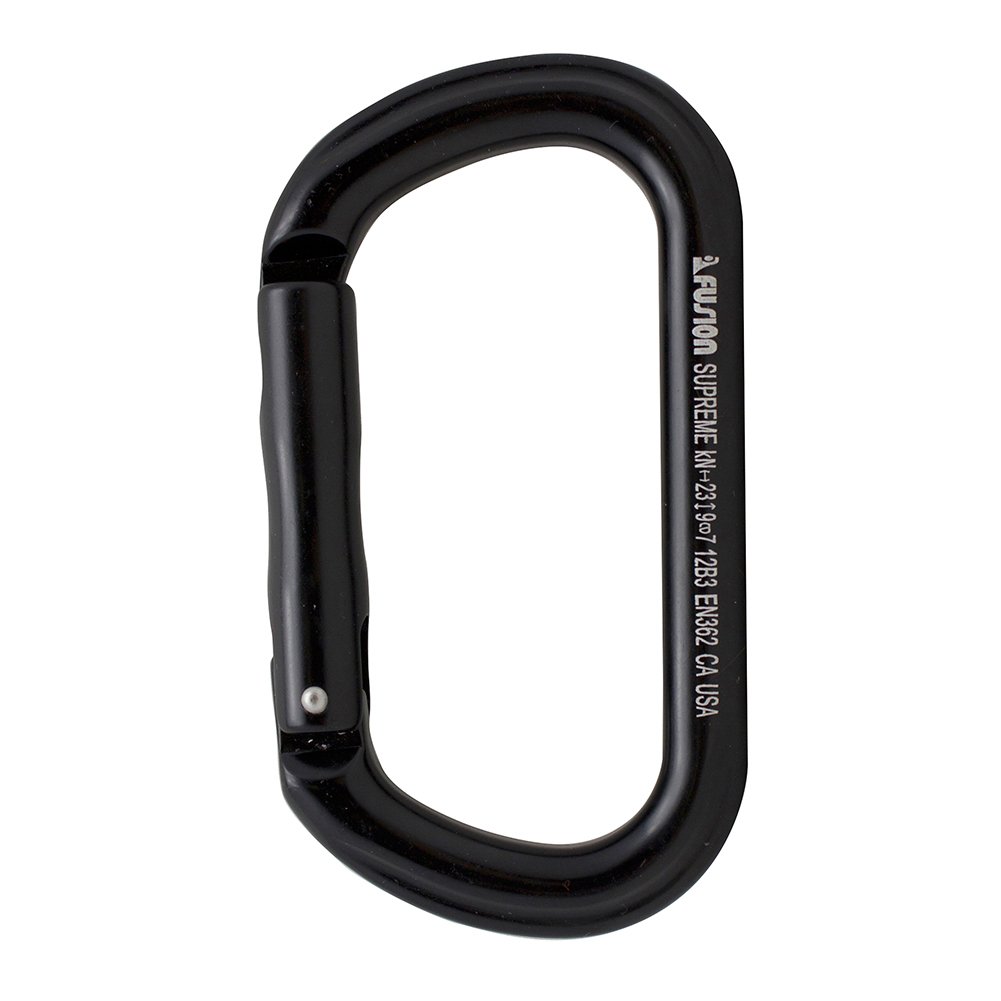 Fusion Climb/ACE Supreme II Aluminum Oval-Shape Carabiner, Black (FP-9318-3-STK-BLK)