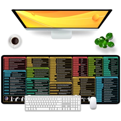 Mac Shortcut Key Mouse Pad, XL Desk Mat, 31.5x11.8 inches