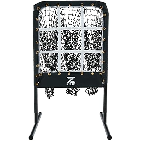 ZELUS Baseball Net with 9 Target Pockets, 2x2ft Pitching Net, Height Adjustable Softball Baseball Training Equipment for Hitting and Pitching Practice, Portable Pitcher Trainer Net with Strike Zone Cover