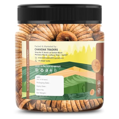 Image of Afghani Anjeer 400g Soft and Juicy Dry Figs | Big Size Natural Sweet Dried Figs | Suitable For Snacking Cooking Sweets Milkshakes