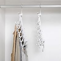 Vista 3 de Perchas multifuncionales para pantalones que ahorran espacio: paquete de 2 perchas de falda para armario, múltiples capas multifuncionales