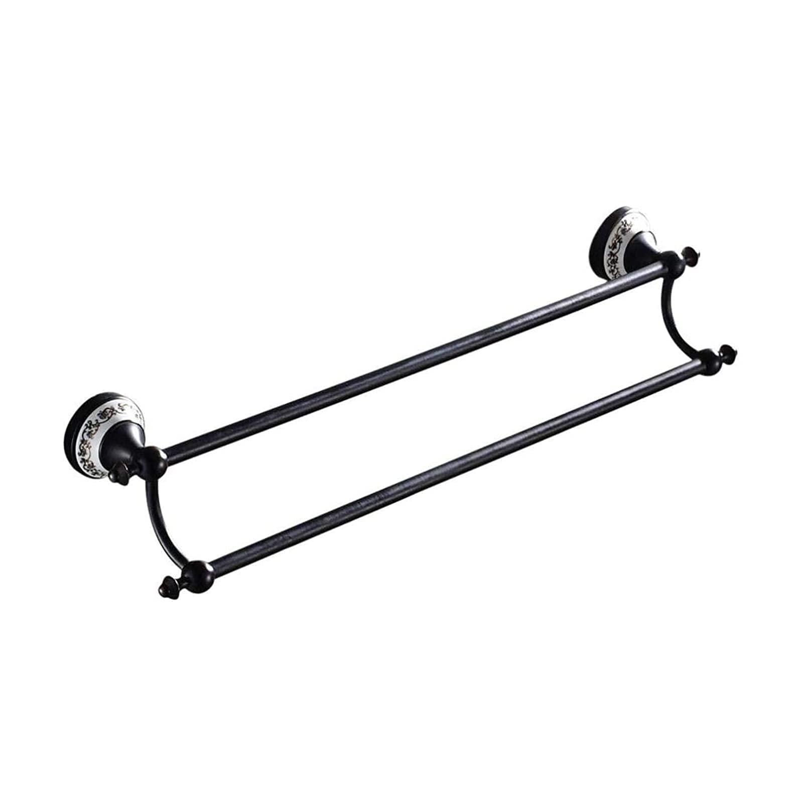 Support de rangement pour serviettes mural avec double étagère de salle de bain