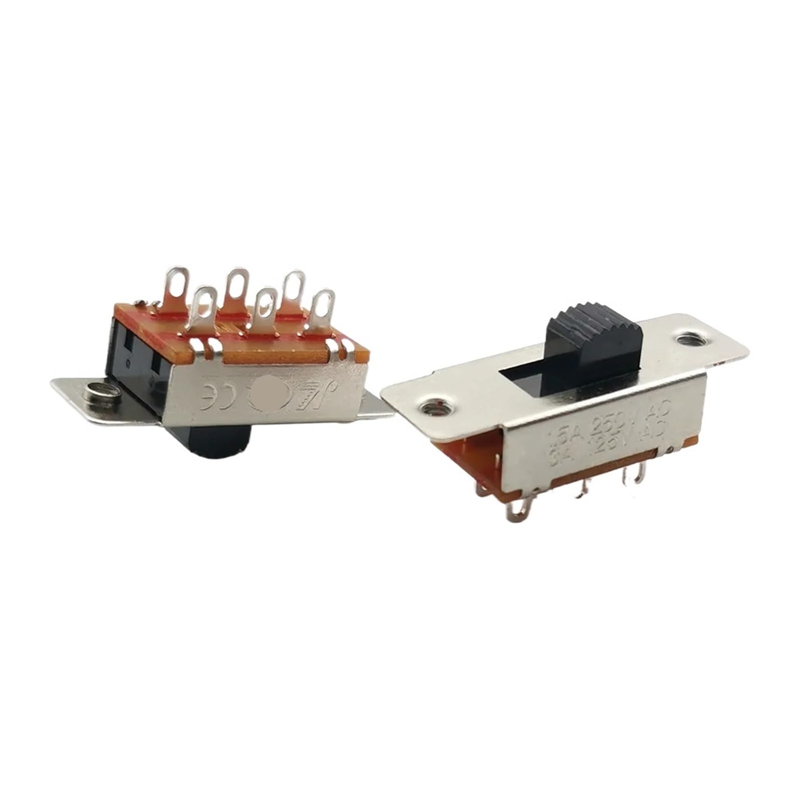 10-Pack On-Off 3 Position 2P3T PCB Panel Slide Switch – Vertical 6-Pin Slide Toggle, High Current 3A 250V, For Electronic Projects & Panel Controls