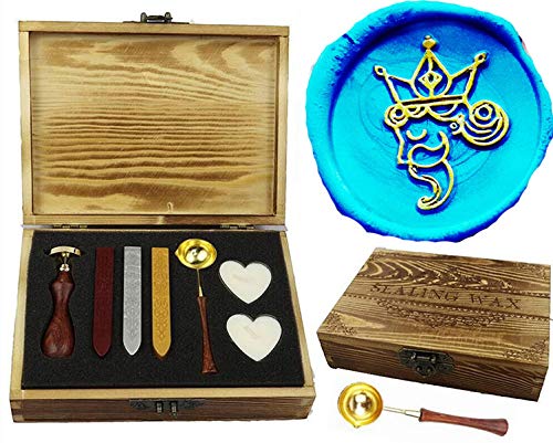 Tampon de cire King of Poker coffret cadeau en bois pour personnaliser vos lettres
