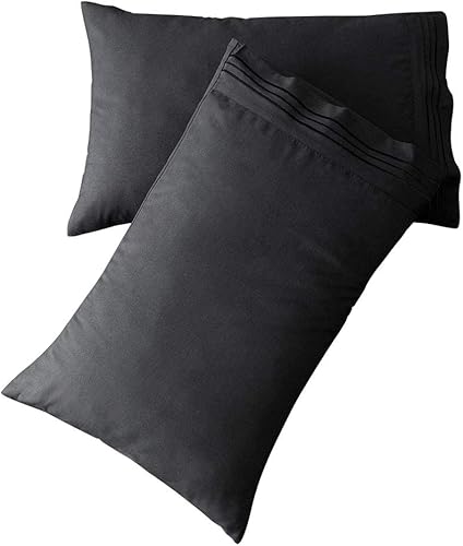 SONORO KATE - Juego de fundas de almohada de lujo, microfibra cepillada 1800, antiarrugas, resistentes a la decoloración, antimanchas,