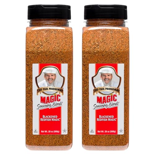 Chef Paul Blackened Redfish Magic Seasoning Blends | Cajun-Style Spices & Seasonings | Gluten-Free, No MSG, Bold Flavor | Perfect for Grilling, Cooking & BBQ | 20 oz/ 567g Shaker (Pack of 2)
