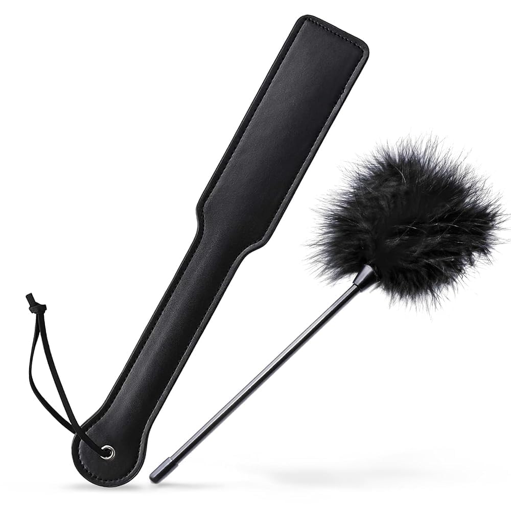 Kit BDSM Adulte pour Couples, Fouet Sexy Érotique et Cravache Similicuir PU