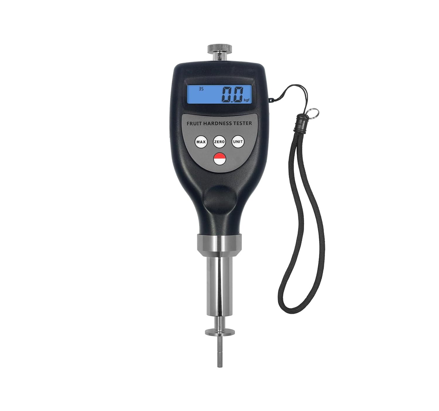 FHT-15 Fruit Hardness Tester Digital Fruit Penetrometer Hardness Tester for Small, Large Fruit, Firm Hard Fruit with Range 0.5~15.0 kgf/cm²