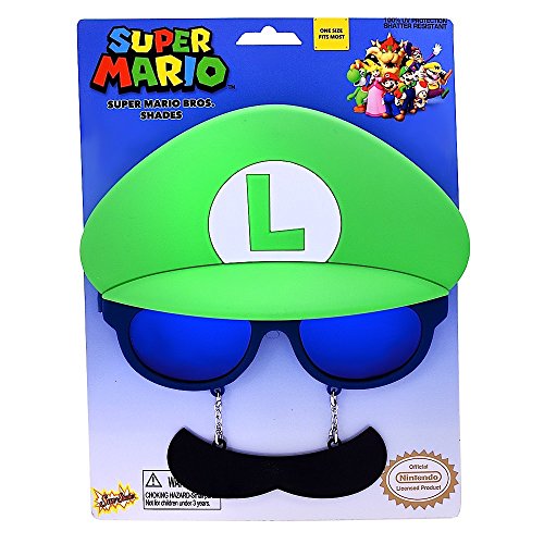 Costume-Sunglasses-Nintendo-Luigi-Mustache-Sun-Staches-Party-Favors-UV400
