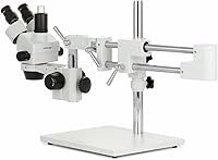 Vista 5 de AmScope SM-4T-80S Microscopio de zoom estéreo trinocular profesional, ocular WH10x, aumento 7X-45X, objetivo de zoom 0.7X-4.5X, anillo de luz LED