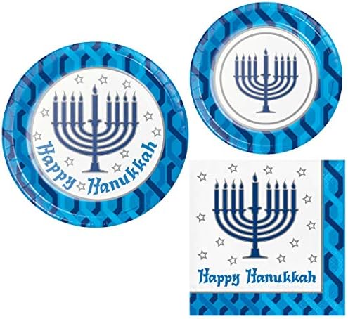 Hanukkah Menorah Party Supply Pack! Bundle Includes Paper Plates and Napkins for 8 Guests image 5