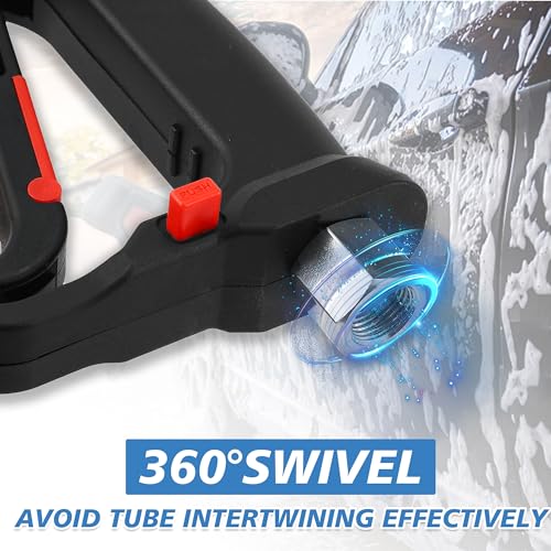 Image of RIDGE WASHER Pressure Washer Gun 5000 PSI with Nozzle Bracket | 12 GPM, Tigger Gun with 1 /4 inch Quick Connector, 360 Swivel 3 /8 inch NPT Thread, M22-14mm & M22-15mm Fitting