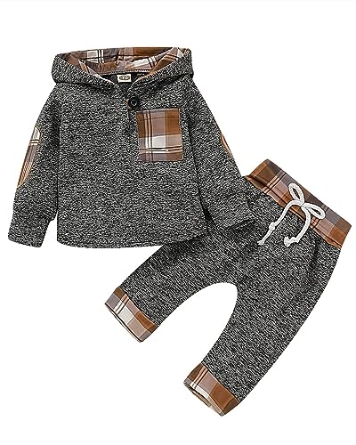 Toddler Baby Boy Clothes Infant Newborn Boy Outfit Long Sleeve Hoodie Sweatshirt Pants Fall Winter Clothes Set