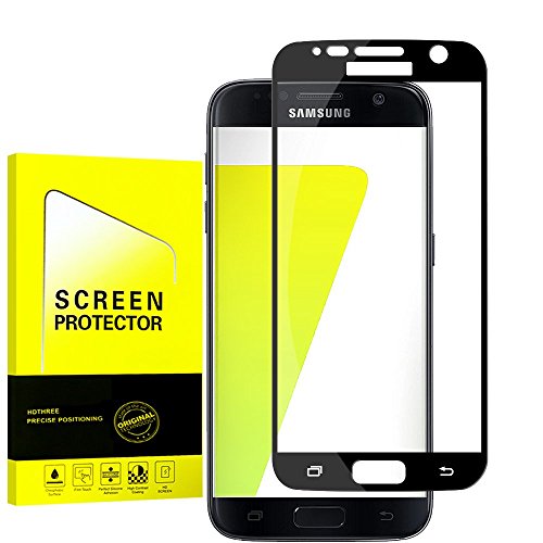 Black - [2 Pack] Samsung Galaxy S7 Screen Protector, Full Screen Coverage, 9H Hardness, Anti-Scratch, HD Ultra-Clear, Bubble Free,Tempered Glass Screen Protectors for Galaxy S7