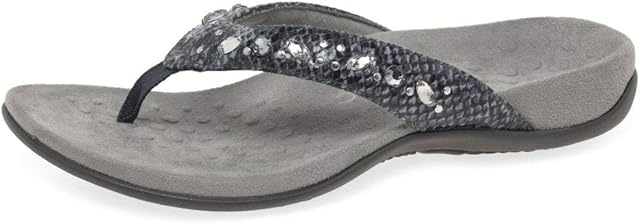 Vionic Rest Lucia Women's Toe Post Sandal That Includes Three-Zone Comfort for Heel Pain and Plantar Fasciitis with Concealed Orthotic Arch Support Wide Fit Aqua Snake UK 3