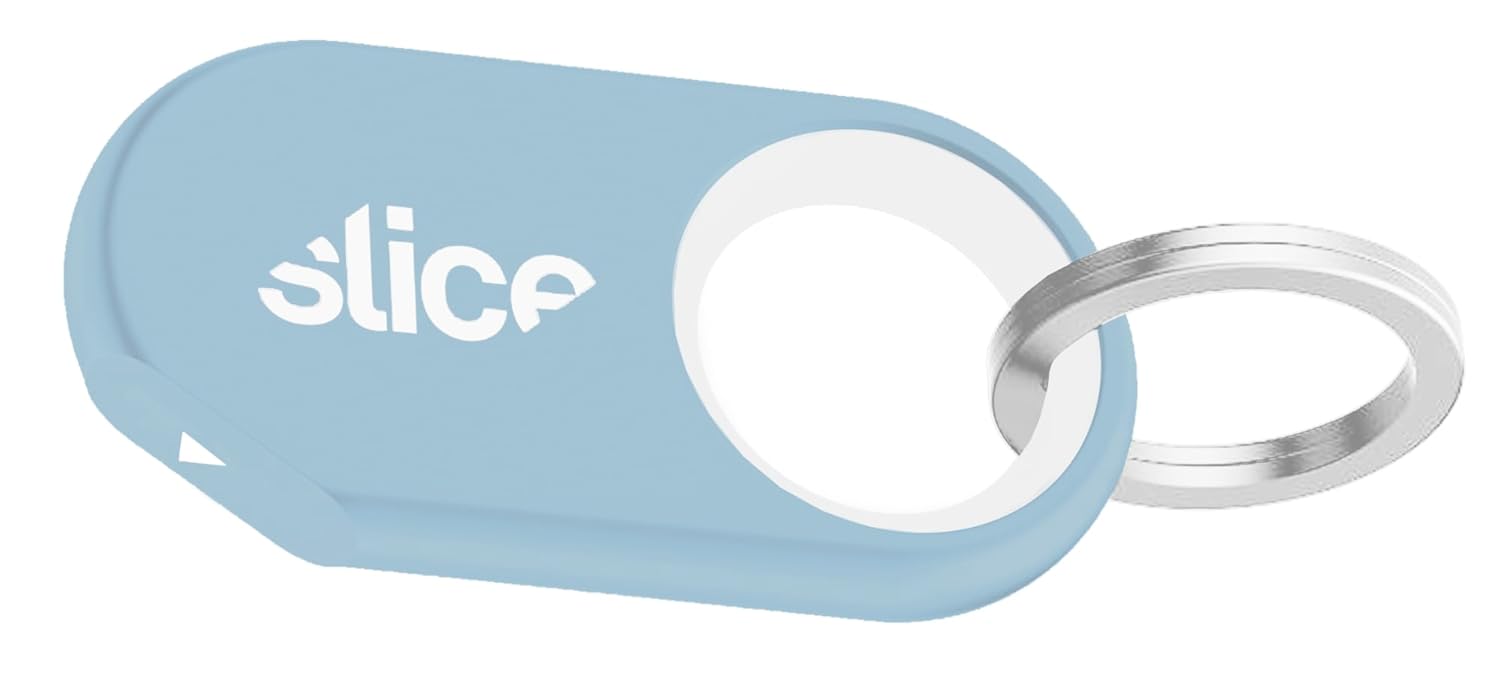 Slice Slicer Box Cutter | Ceramic Keychain Knife and Lightweight Micro Cutter | Lasts 11x Longer than Metal | Sky