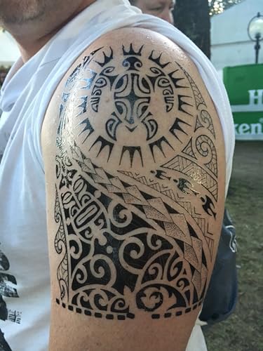 Tatouage tribal temporaire Maori Design Tatouage Tortue Tatouage Tribal Tatouage adhésif HB523 – vue 2