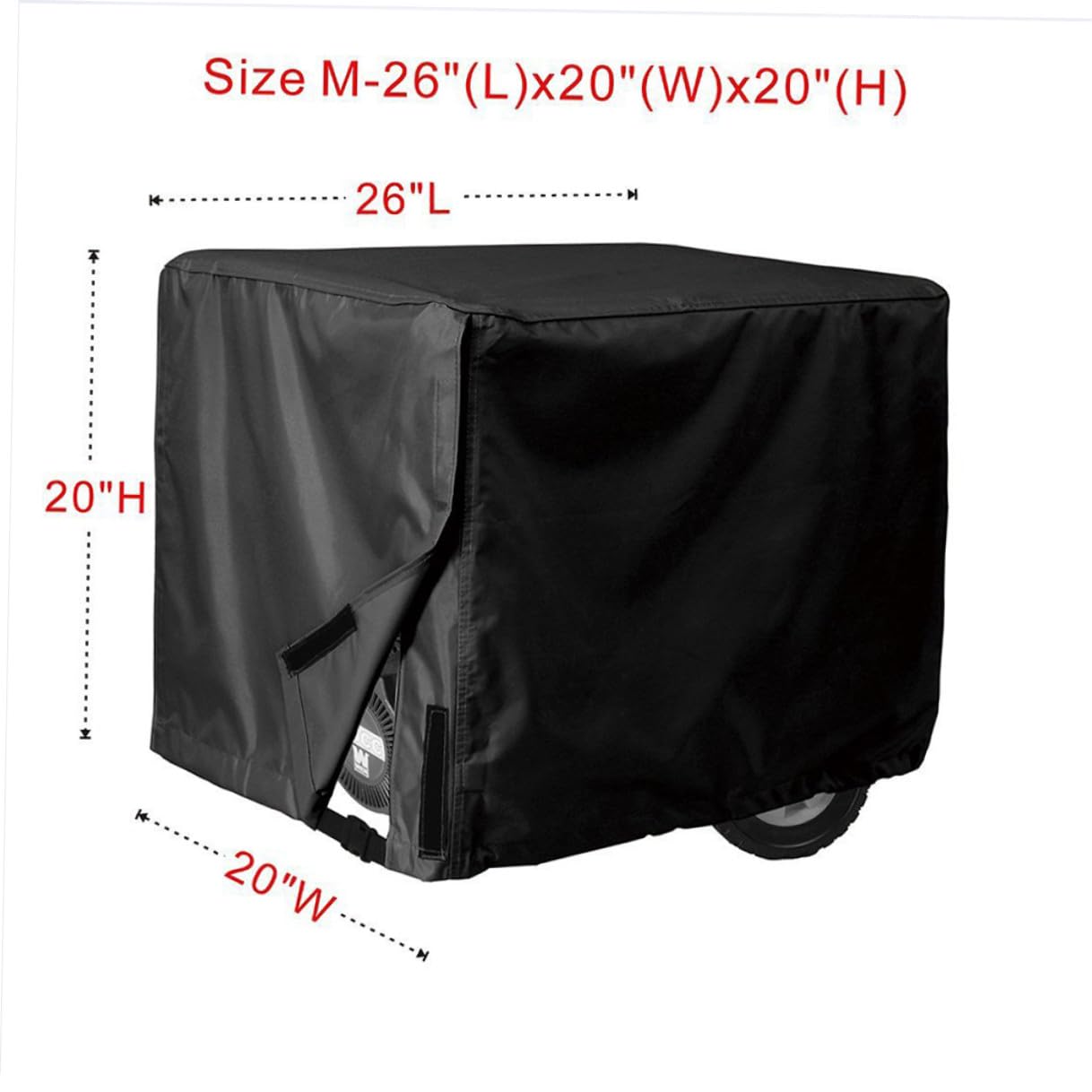 Abaodam Funda Protectora para Generador Exterior Rectangular de Poliéster y PVC Resistente Lluvia y Rayos UV para Jardín y Patio Color Negro