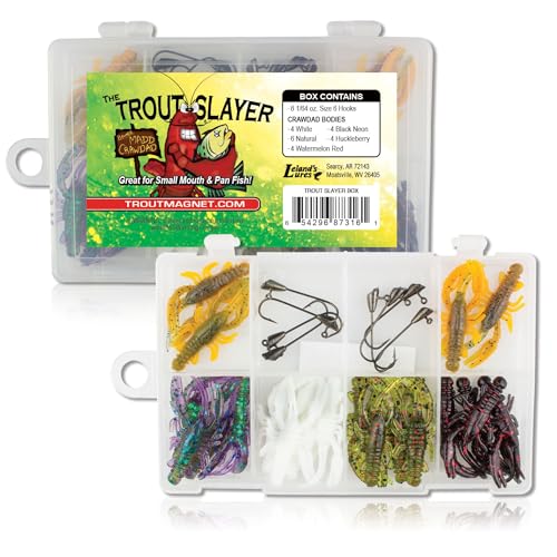 Trout Magnet Trout Slayer 28 Piece Fishing Kit, Includes 20 Crawdad...