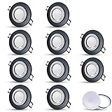 Moderne, schwarz Spiegel LED Spots für Wohnzimmer, Küche, Flur, Arbeitszimmer usw, sie können im Innenbereich eingesetzt werden (IP20), Leuchtmittel in der Lieferung enthalten - diese können jederzeit ausgetauscht werden