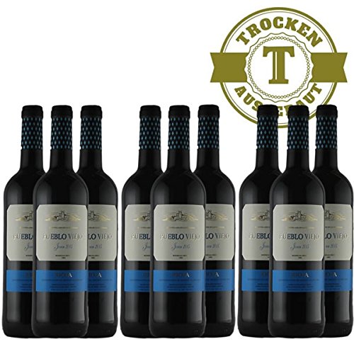 Rotwein Spanien Rioja Pueblo Viejo Tempranillo halbtrocken (9 x 0,75l)