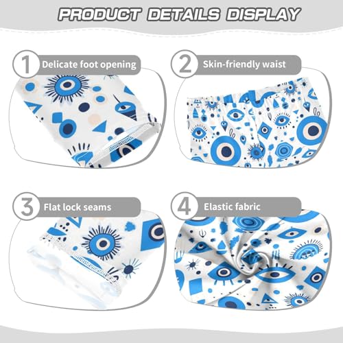 KLL Turkish Blue Evil Eye Dots Minimalist Toddler Girls' Leggings Stretch Full Length Yoga Pants Exercise3