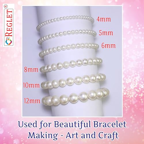 Image of 1800 Pcs Off White Beads - 4, 5, 6, 8, 10, 12 mm - Pearls for Craft, Embroidery DIY, Beads for Bracelets Making Kit, Beading, Jewellery Making Kit, Beadwork Projects, Crafting Ideas - 180g
