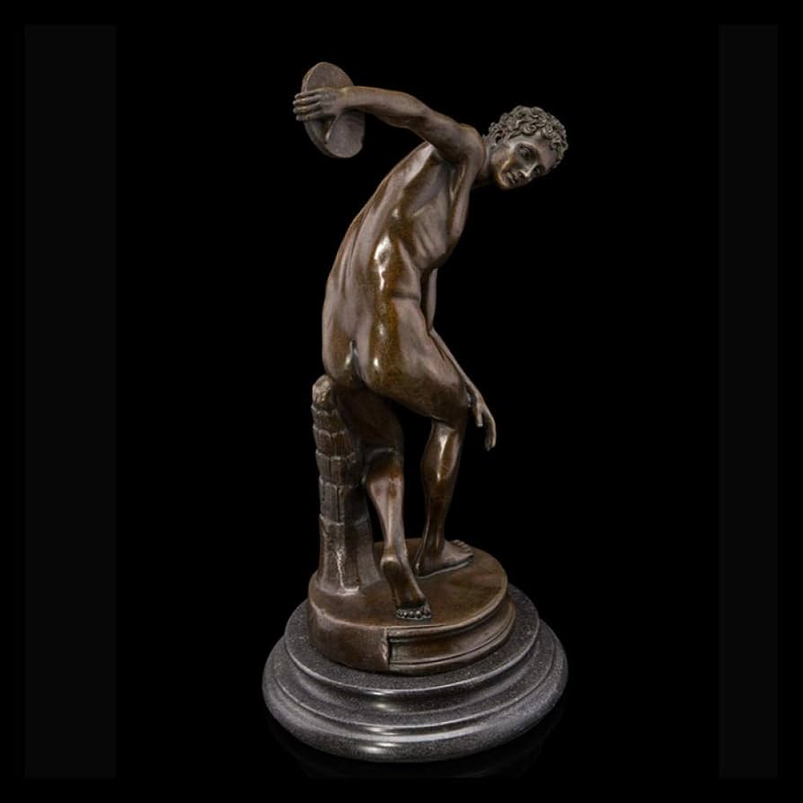 Amazon.co.jp: 彫刻 彫刻像アート装飾ブロンズスポーツマン投げ