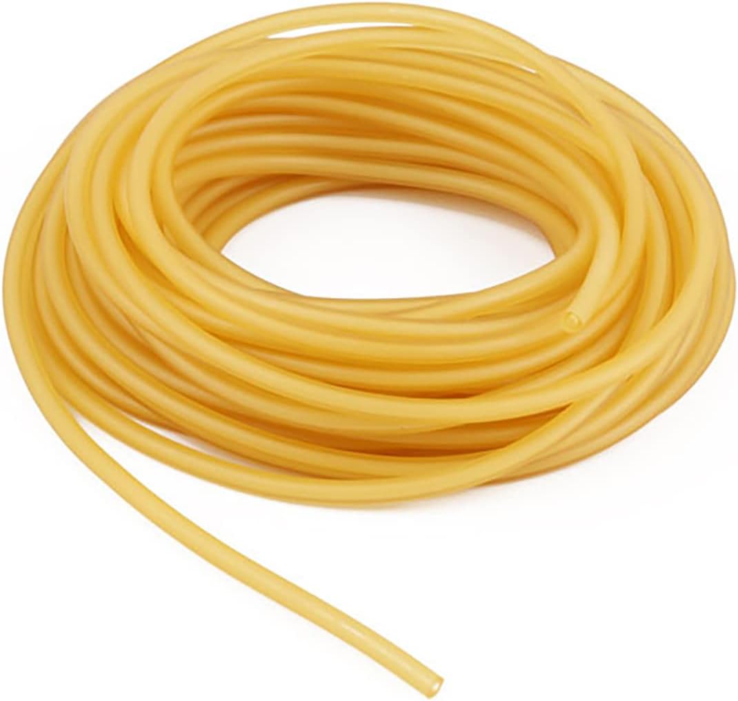 Latex Rubber Tubing, 3/8in OD 1/4in ID Slingshot Rubber Bands Natural Surgical Tube 10FT 33FT 50FT One Continuous Piece (10 FT, Natural)