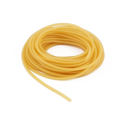 Latex Tubing, Latex Tube Natural 3/8in OD 1/4in ID Slingshot Tubing Surgical Tube Catapult Tube Rubber Hose Speargun Band 10FT 33FT 50FT One Continuous Piece (10 FT, Natural)