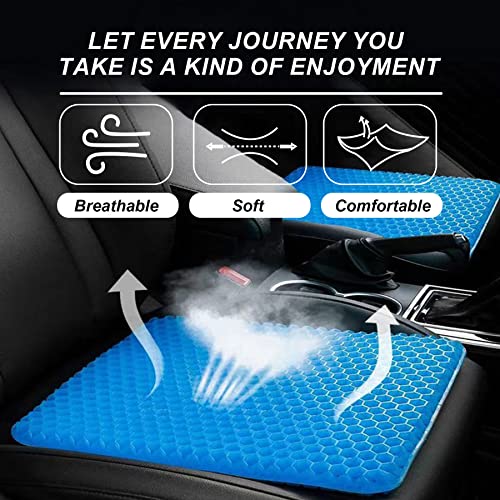 Divan Tree Sedentary Gel Seat Cushion For Comfortable Sitting, With Cooling And Breathable Honeycomb Design, Non-Slip Cover For Office Chair, Home, Car And Wheelchair(16.5X14.5X1.5Inch) #TOP2