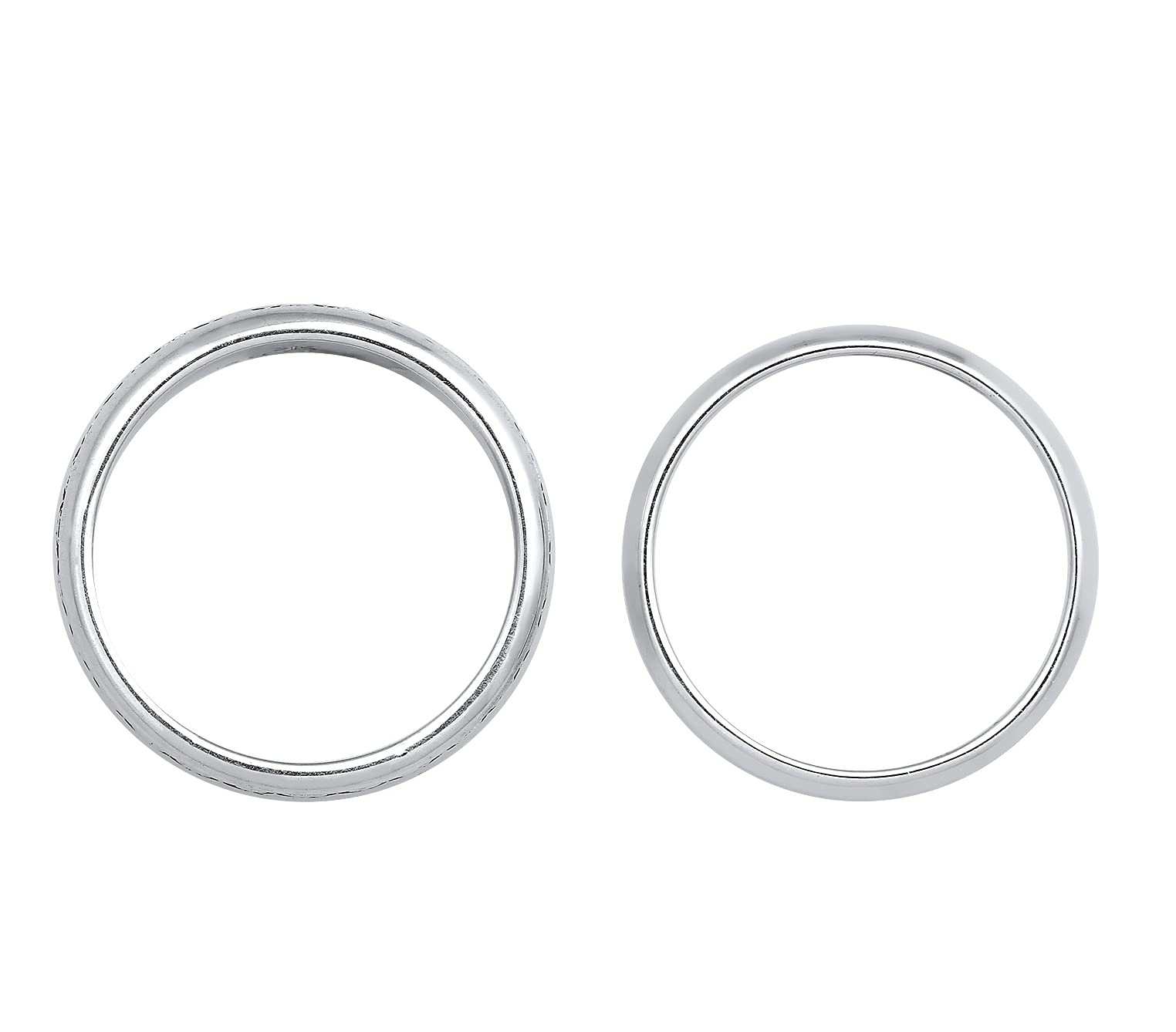 Kuzzoi Herrenringe Ring Set Silber Bandringe oxidiert-poliert 925 Silber