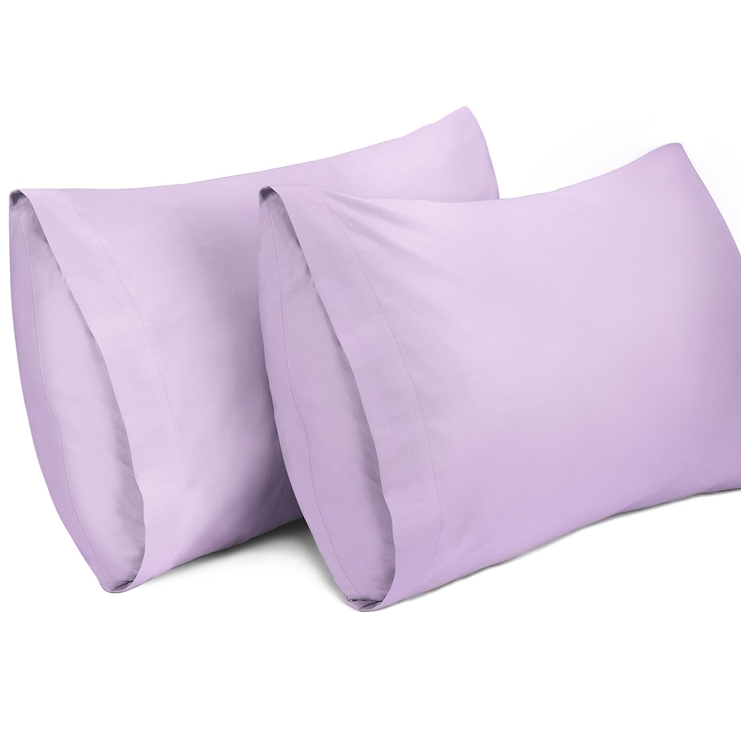 Lirex 2 Pack Pillow Cases, 100% Cotton Breathable Pillowcases Pillow Covers, 50 x 75 cm Queen Size (Purple, Queen) — image 1