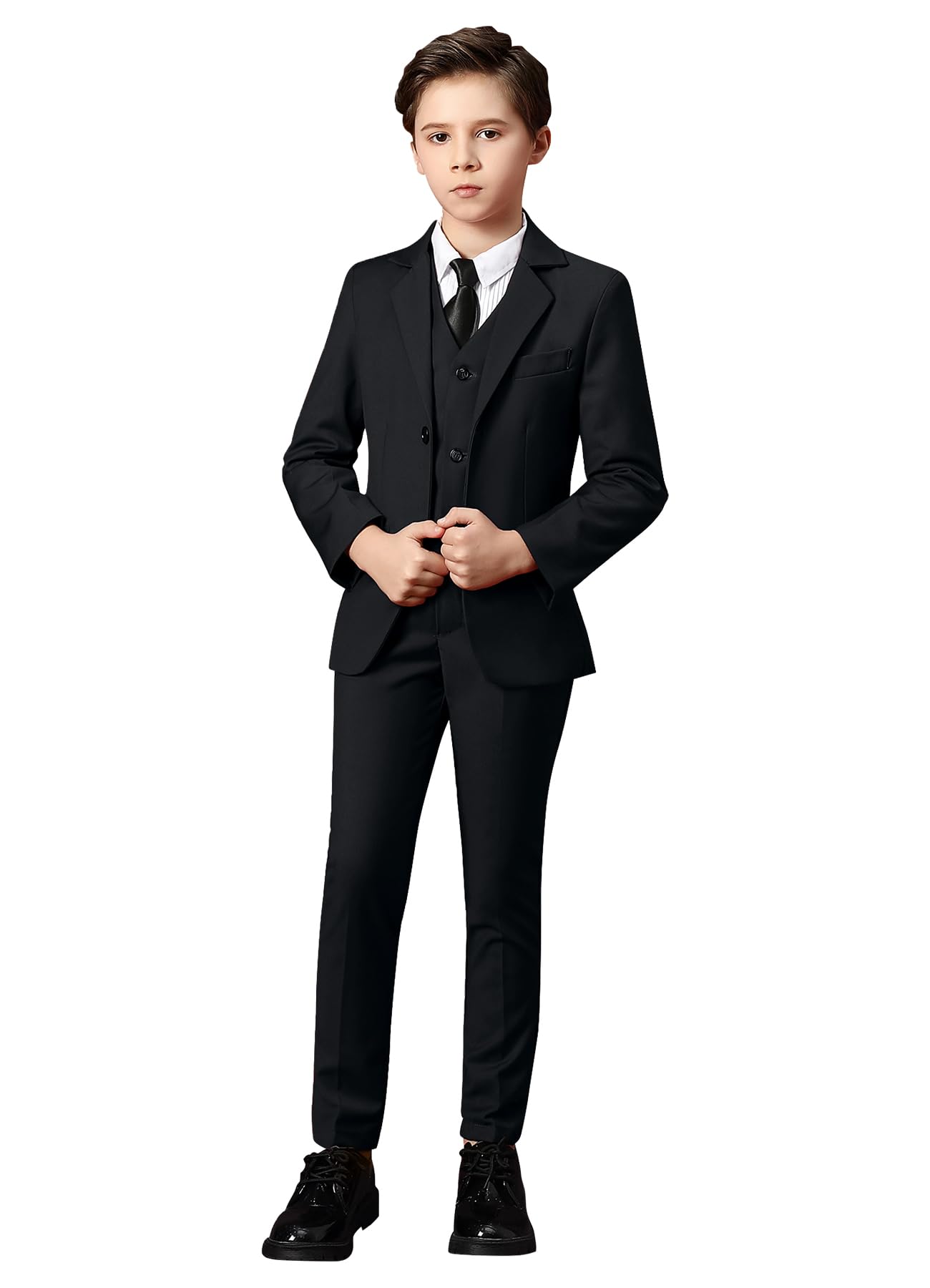 Yanlu Boys Suits Set Vest Pants Dress Shirt and Tie for Toddler Kids Formal Dresswear