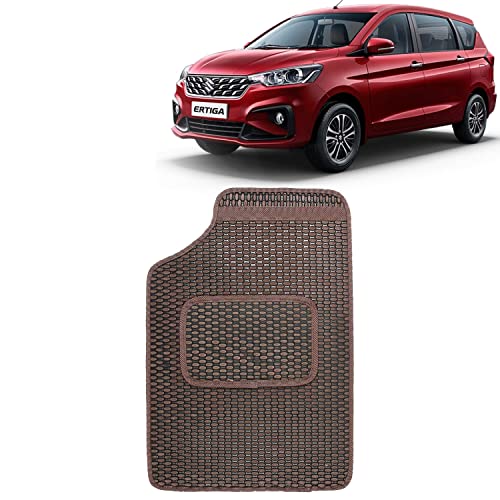 Image of Kingsway Dotted Design Car Floor Foot Mats Universal Fit for Maruti Suzuki Ertiga, Model Year : 2022 Onwards, Water and Dustproof, Color Brown, Set of 5 Pieces