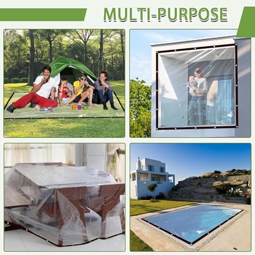 Aislada protección de plantas lona transparente 7x20 pies resistente a UV 6