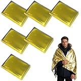Rettungsdecke Gold & Silber [6 STÜCK] – 210 x 160 cm Notfalldecken für Erste Hilfe, Outdoor & Auto – Wetterfeste Überlebensdecken für Wandern, Camping & Notfälle – Kompakte Thermodecken