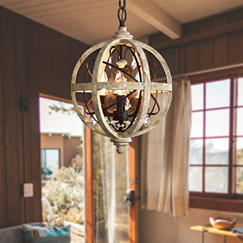 Globe Chandeliers ,Farmhouse Chandelier,Pendant Lighting for Kitchen Island，Chandelier Light Fixture，Suitable for Foyer Hallway Kitchen