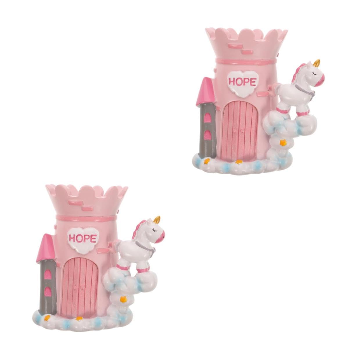 DOITOOL 2 Pièces Porte-stylo Plumier Casier De Rangement Organisateur De Stylo Étui à Stylo Dessin Animé Rose Résine