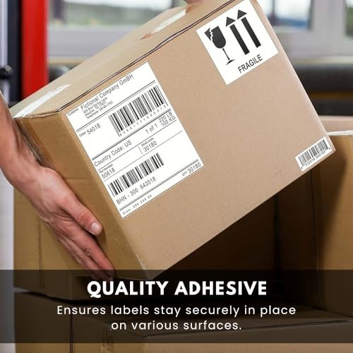 Image of SECUREMENT Direct Thermal Barcode Labels Stickers - 4 inch X 6 inch Inches (100mm x 150mm) (500 Labels per roll) (1 Roll)