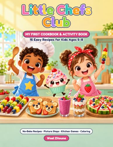 Image of Little Chefs Club: My First Cookbook & Activity Book for Kids Ages 5–8: 15 Easy, Mostly No-Bake Recipes with Picture Steps, Kitchen Games and Coloring Pages